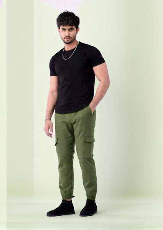 Cargo Trouser in olive color
