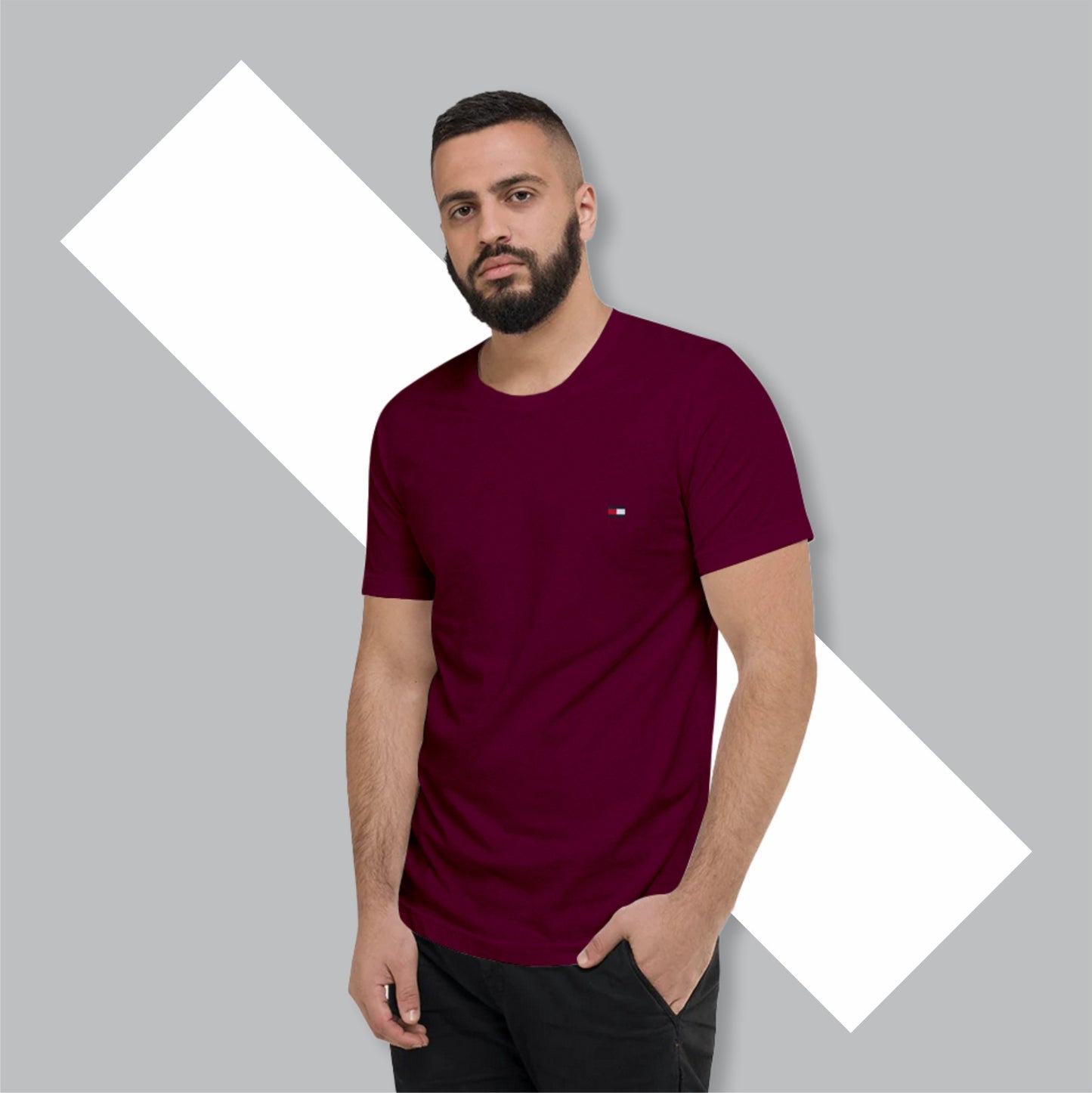 Men T-Shirt TH 025 Maroon