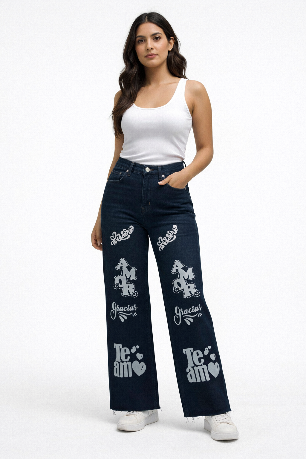 Printed Relaxed Straight Fit Jeans