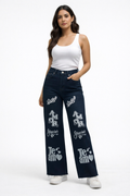Printed Relaxed Straight Fit Jeans