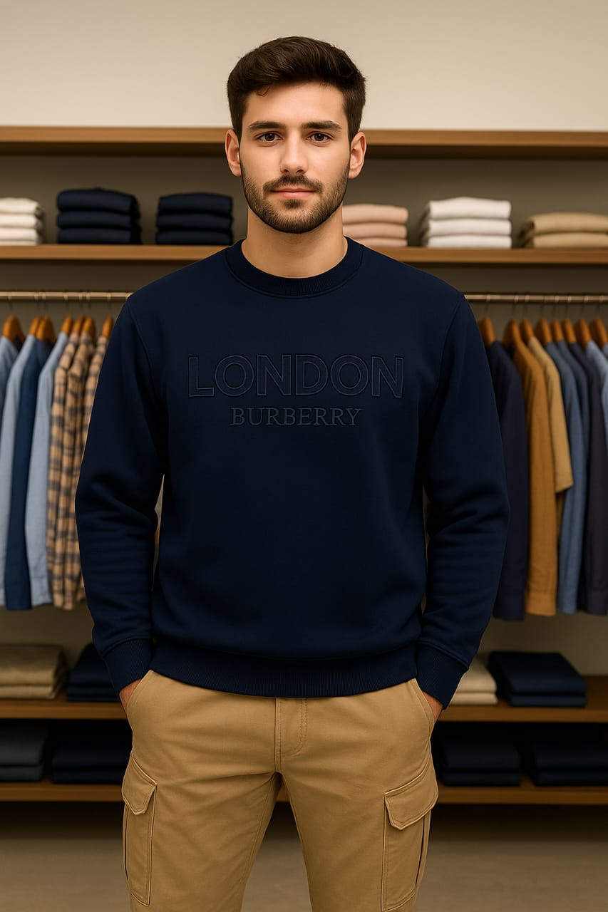 Men Micro Fleece Sweat shirt (Navy blue)
