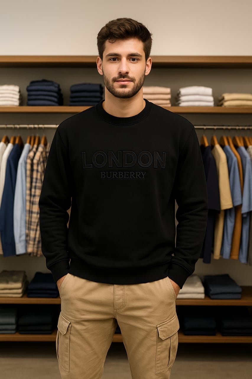 Men Micro Fleece Sweat shirt (Black)