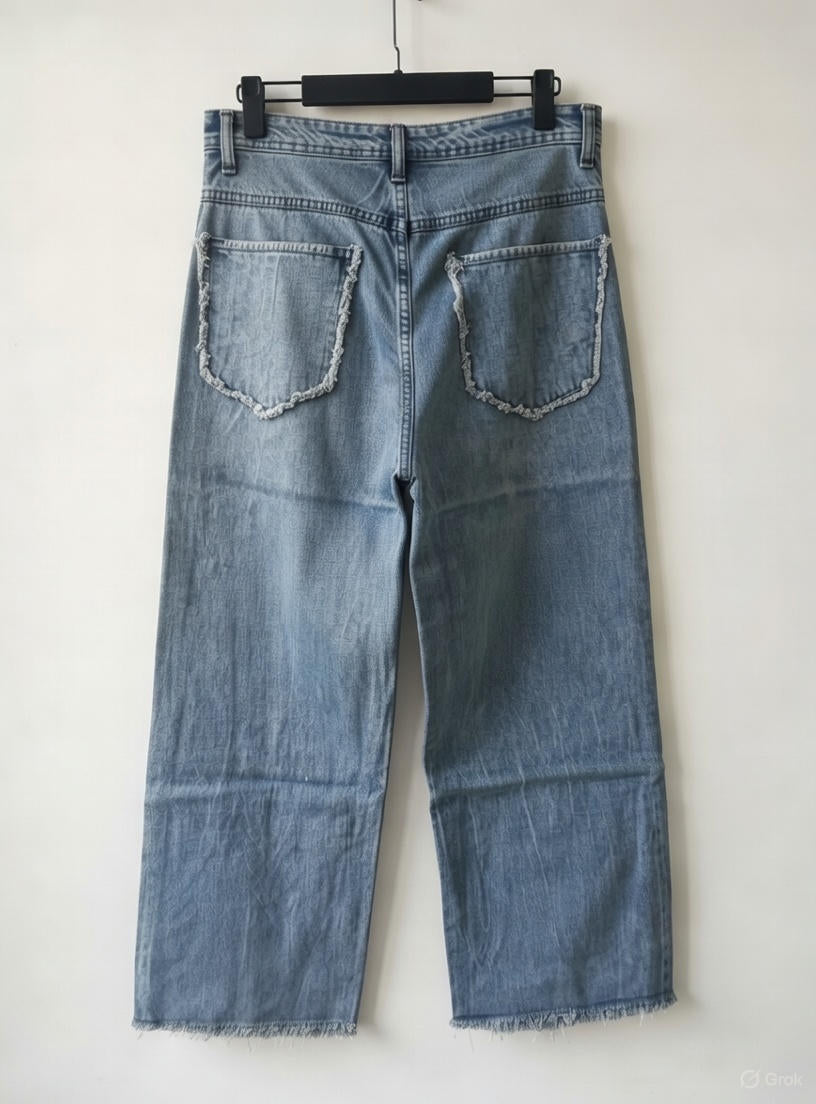 Butterfly Print Relaxed Straight Fit Jeans