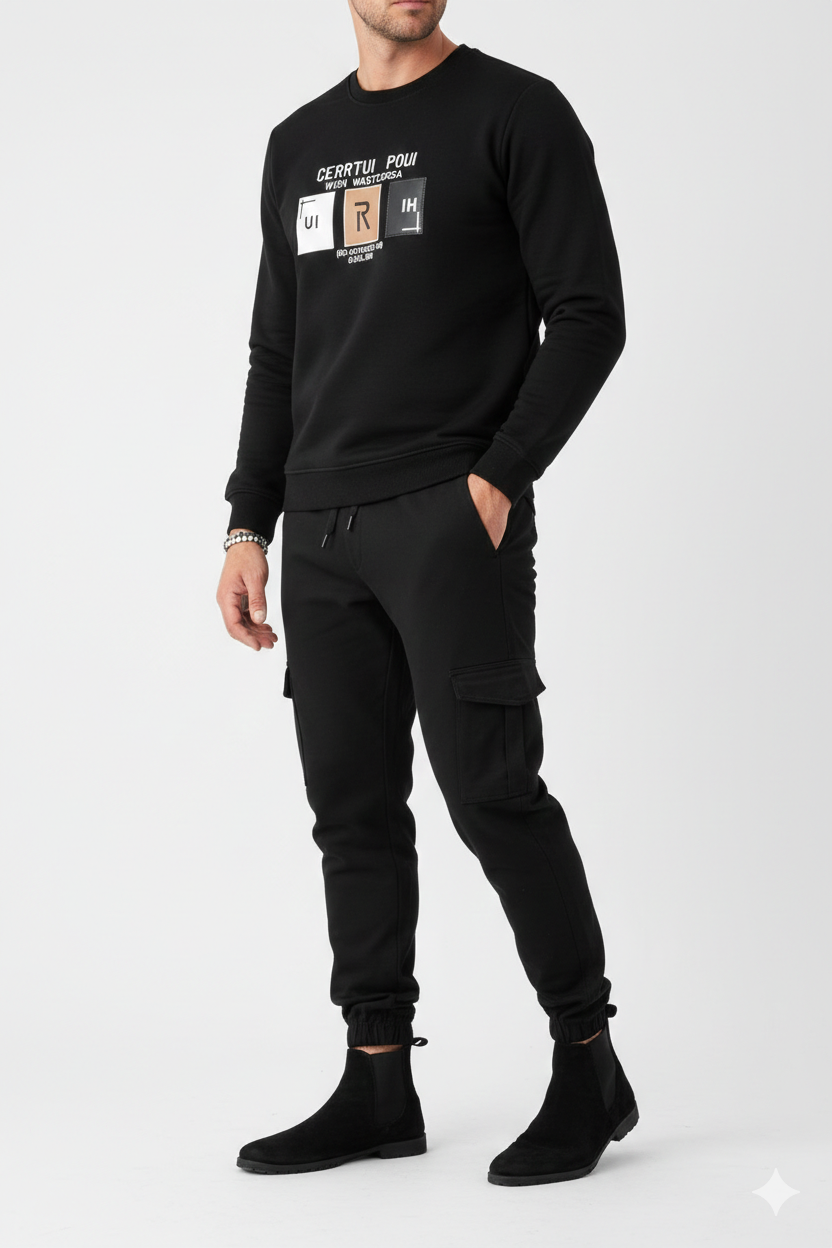 Pair of Trouser Shirt Black color combo