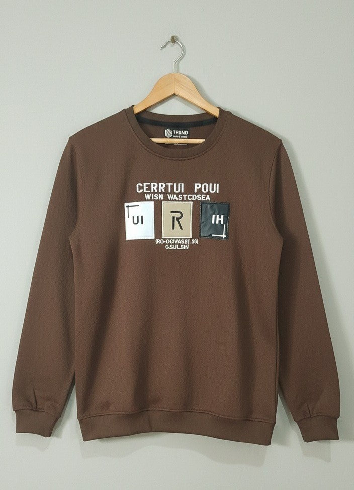 Men Fleece Sweat shirt (brown)