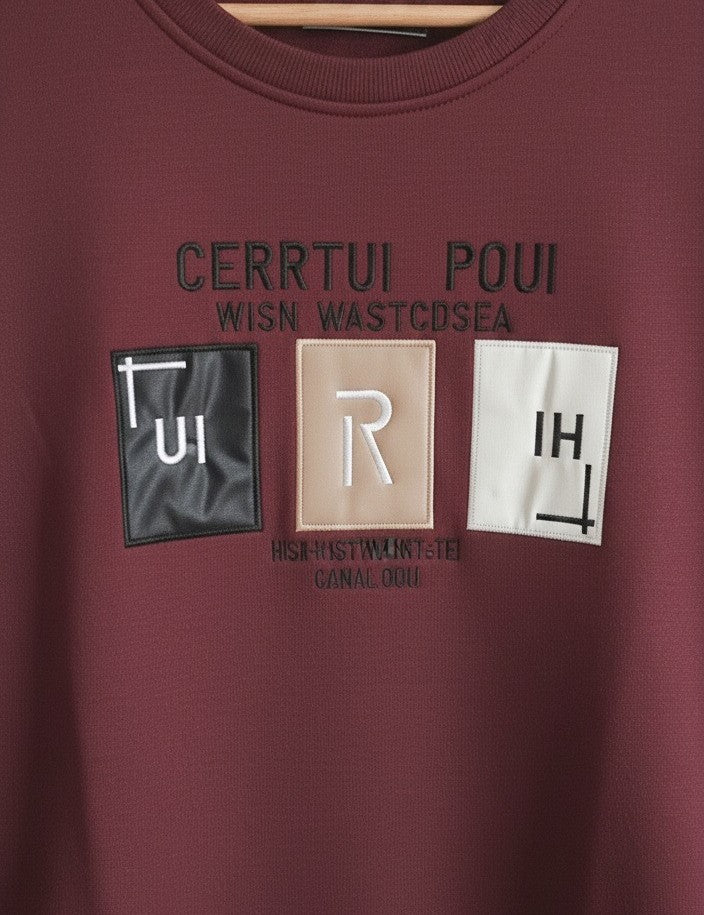 Men Fleece Sweat shirt (Mehroon)